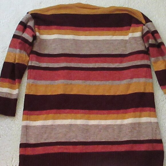 Time & Tru Women's Striped Cardigan Size Medium 8-10 - Picture 8 of 8